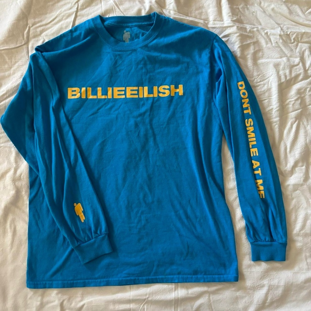 Billie Eilish Blue Long Sleeve Shirt Don't Smile At Me ⭐️💙